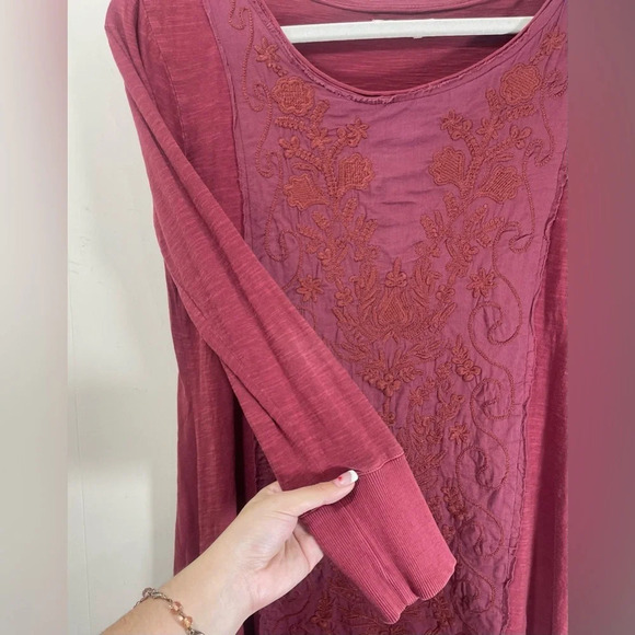 Caite by Anthropologie Cotton Embroidered High Low Hem Pullover Top Tunic Size S - Picture 8 of 11